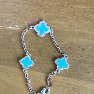Silver Bracelet with Turquoise Accents